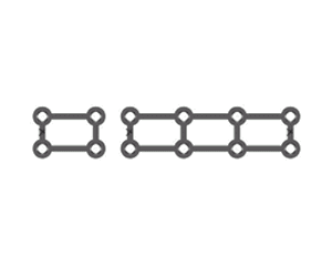 Mini plates 3D rectangular segments for screws 2.0 mm 